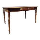 Antique French kitchen table 127 x 83 cm with drawer rustic