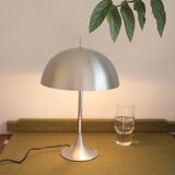 Rare little mushroom lamp brushed steel space age 1970