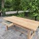 Table de ferme rénové 180cm double tiroir