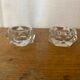 Pair of Antique Hexagonal Crystal Salt Cellars Vintage Pepper Shakers