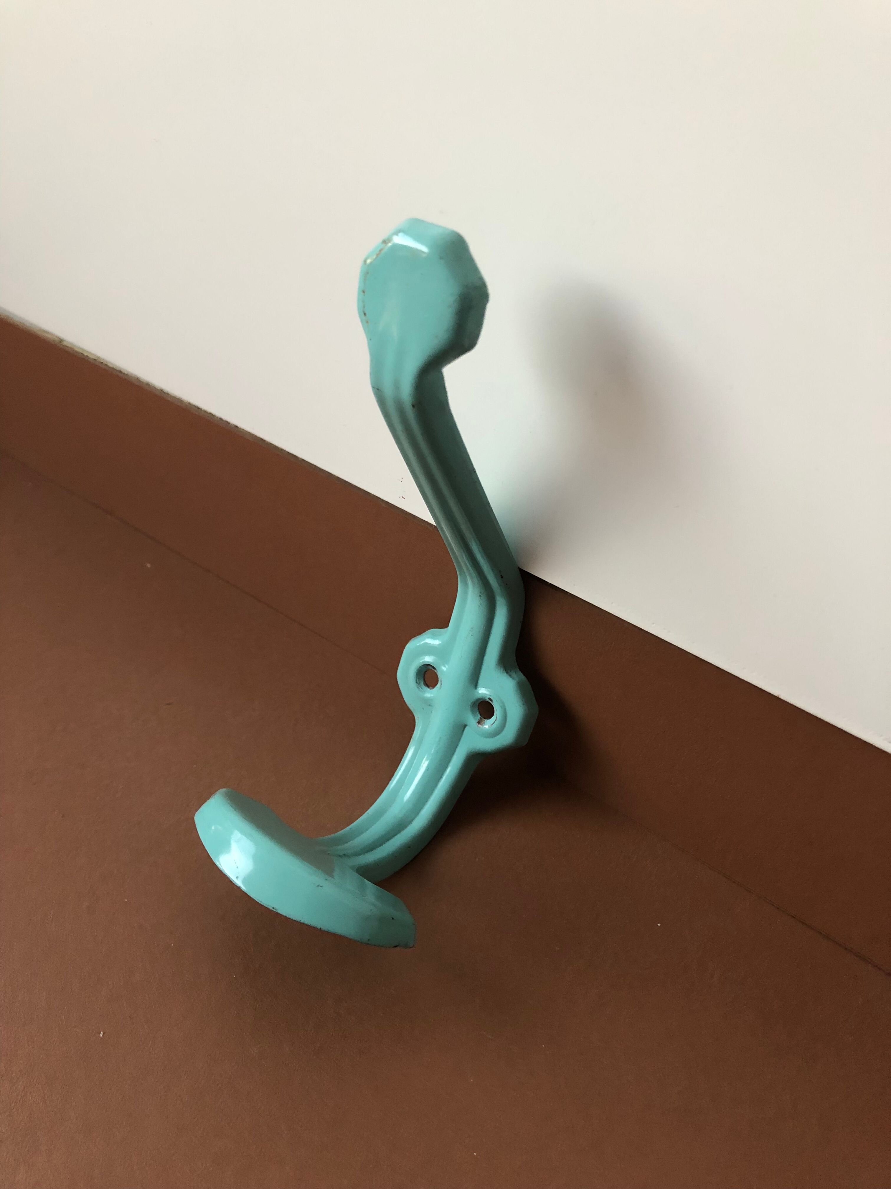 Vintage enamelled metal hook