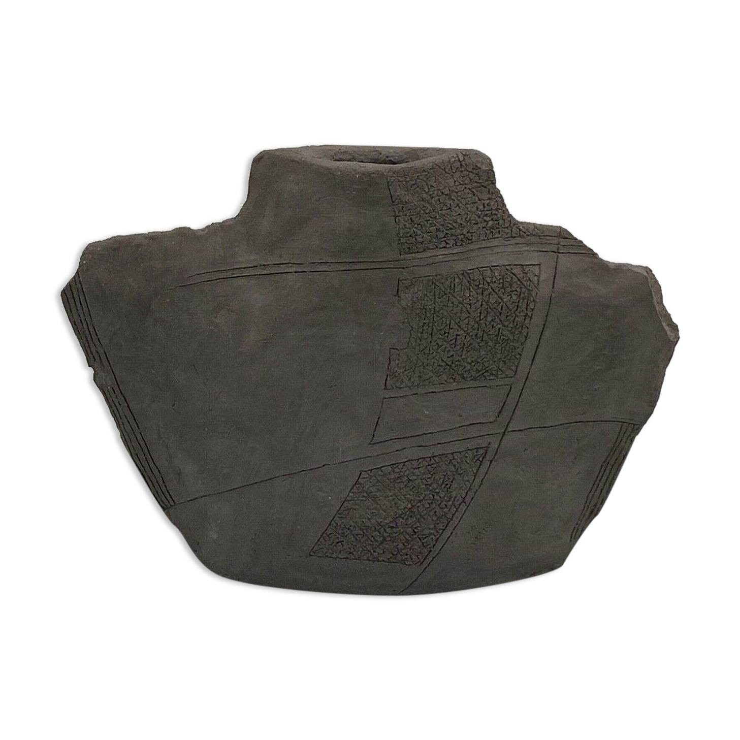 Earth vase by clement fond noir 1980