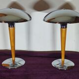 Pair of lamp called "liner" in wood and metal.
