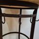 Iron pedestal table and marble top