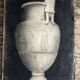 Neoclassical studio study of a marble jar, bas-relief, charcoal, 1920