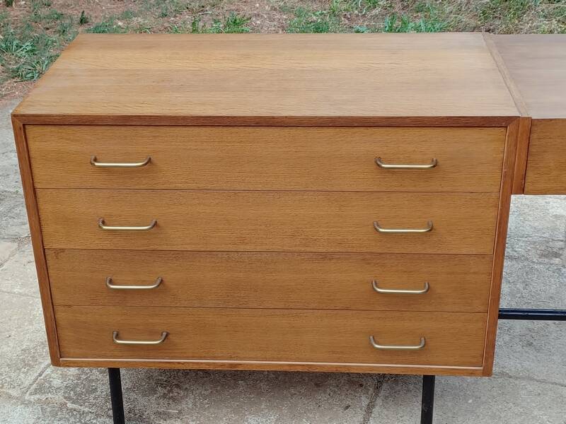 Vintage Scandinavian-style dressing table and chest of drawers by Claude Vassal, available at Magasins Pilotes.