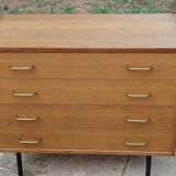 Vintage Scandinavian-style dressing table and chest of drawers by Claude Vassal, available at Magasins Pilotes.