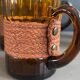 Amber textured glass water service, 1 jug + 5 glasses - Ref 1399