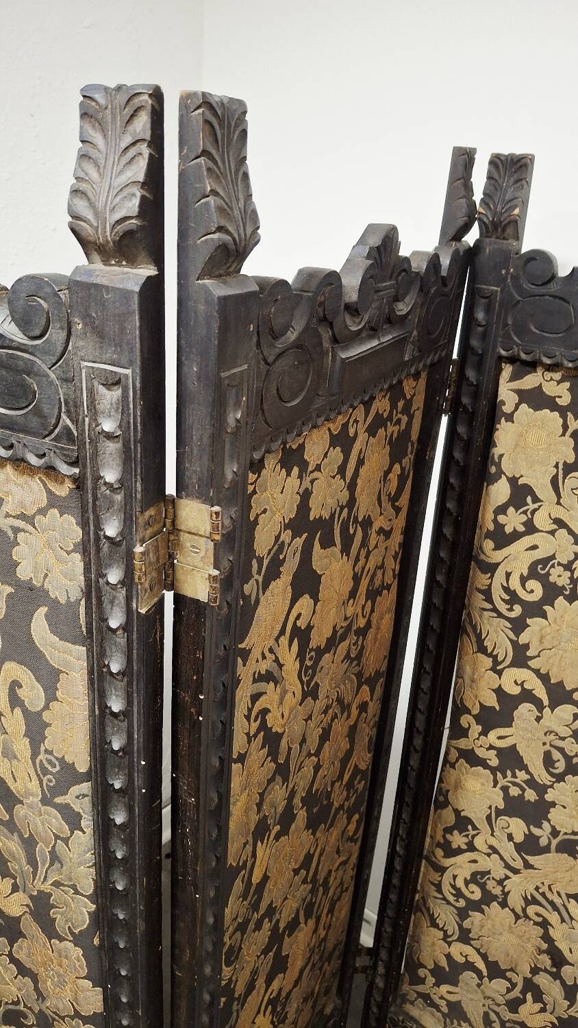 Antique Hand-Carved Wooden Room Divider