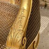 Banquette en Bois Doré Style Louis XV