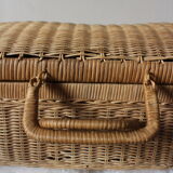 Vintage wicker suitcase
