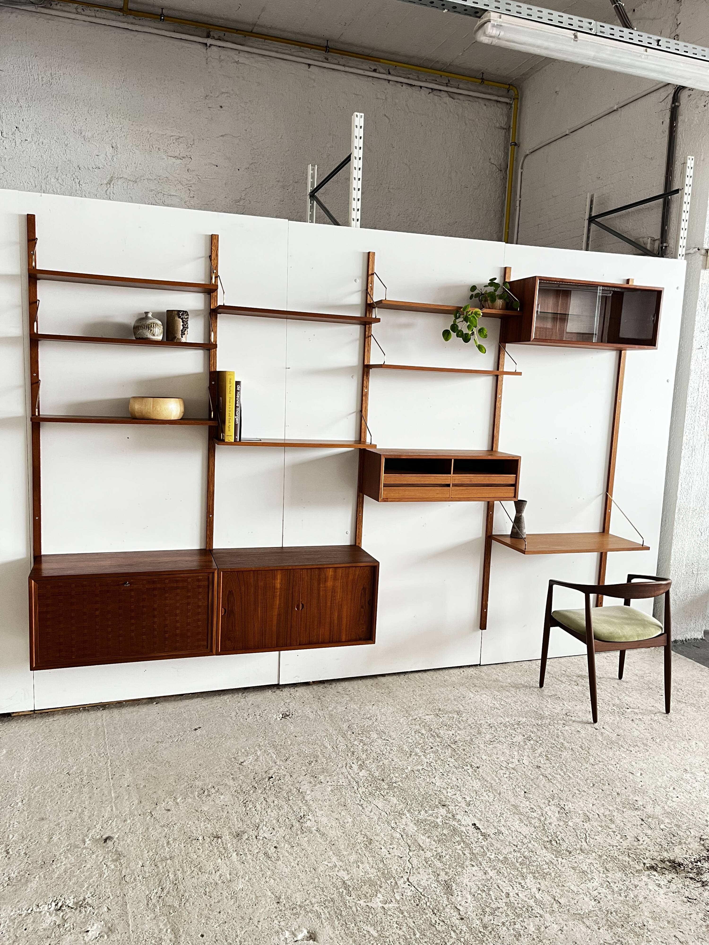 A wall unit with 4 compartments by Poul Cadovius, Denmark, 1960s.