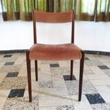 Set of 4 Velvet Dining Chairs in Walnut from Lübke, Germany 1960s