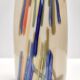 Beige Cylindric Encased and Hand-blown Opaline Glass Vase, Italy