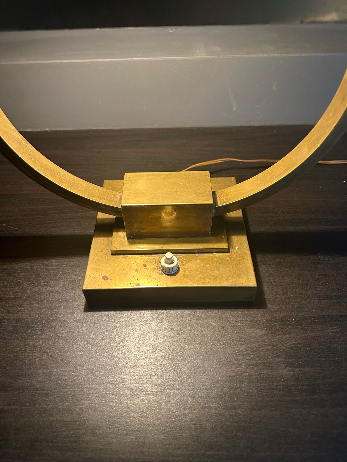 Adjustable lamp art deco modernist vintage solid brass, France 1930