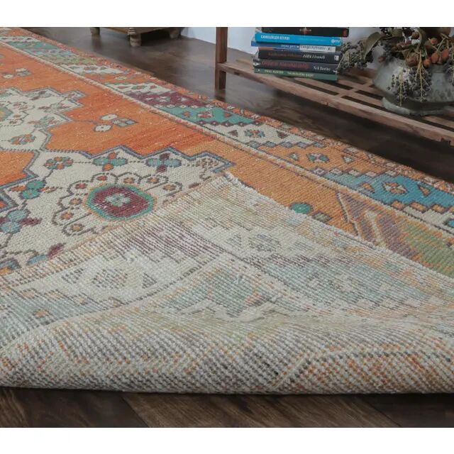 Vintage red Turkish hand-knotted runner 94x290