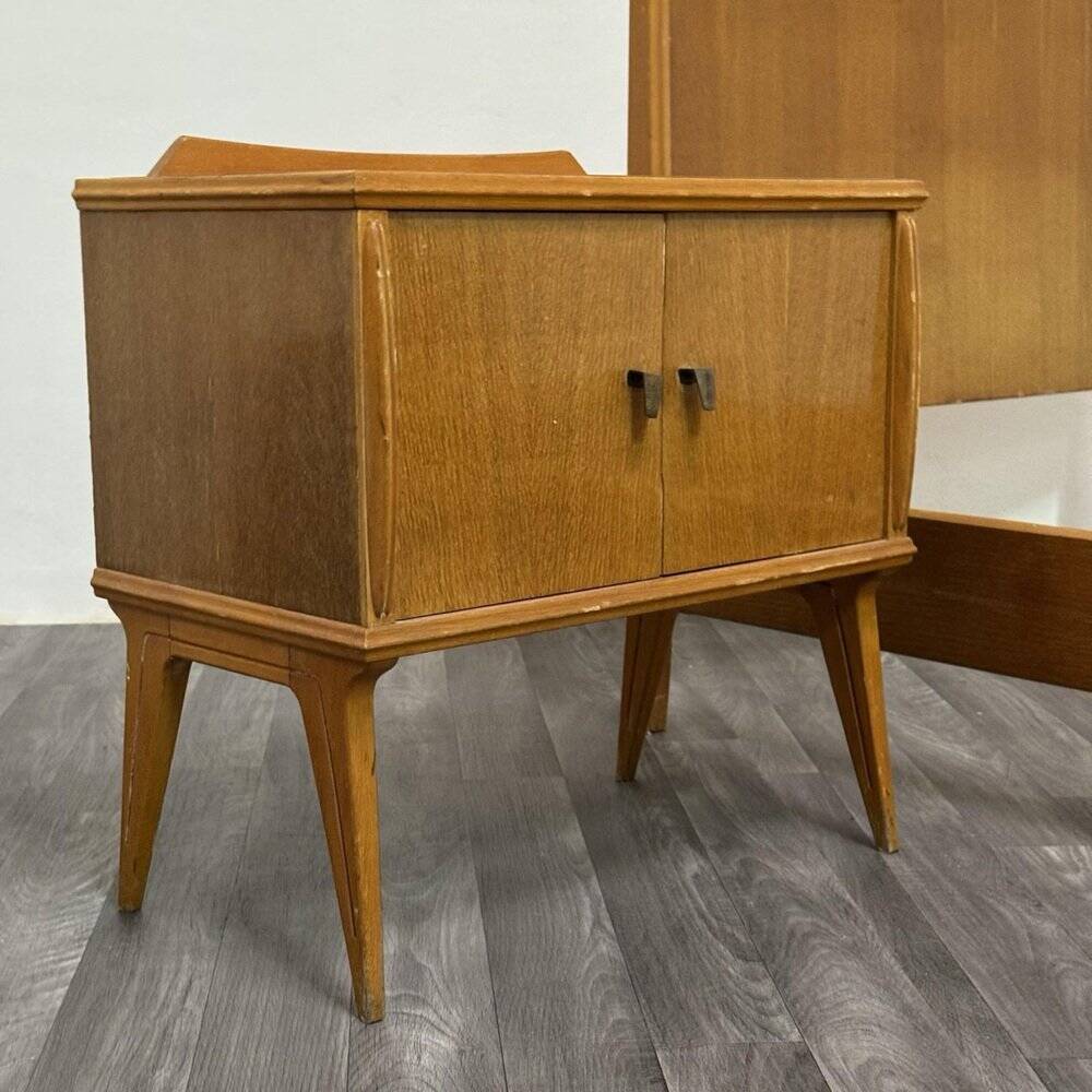 Single Bed and Nightstand attributed to Gio Ponti, 1940s, Set of 2