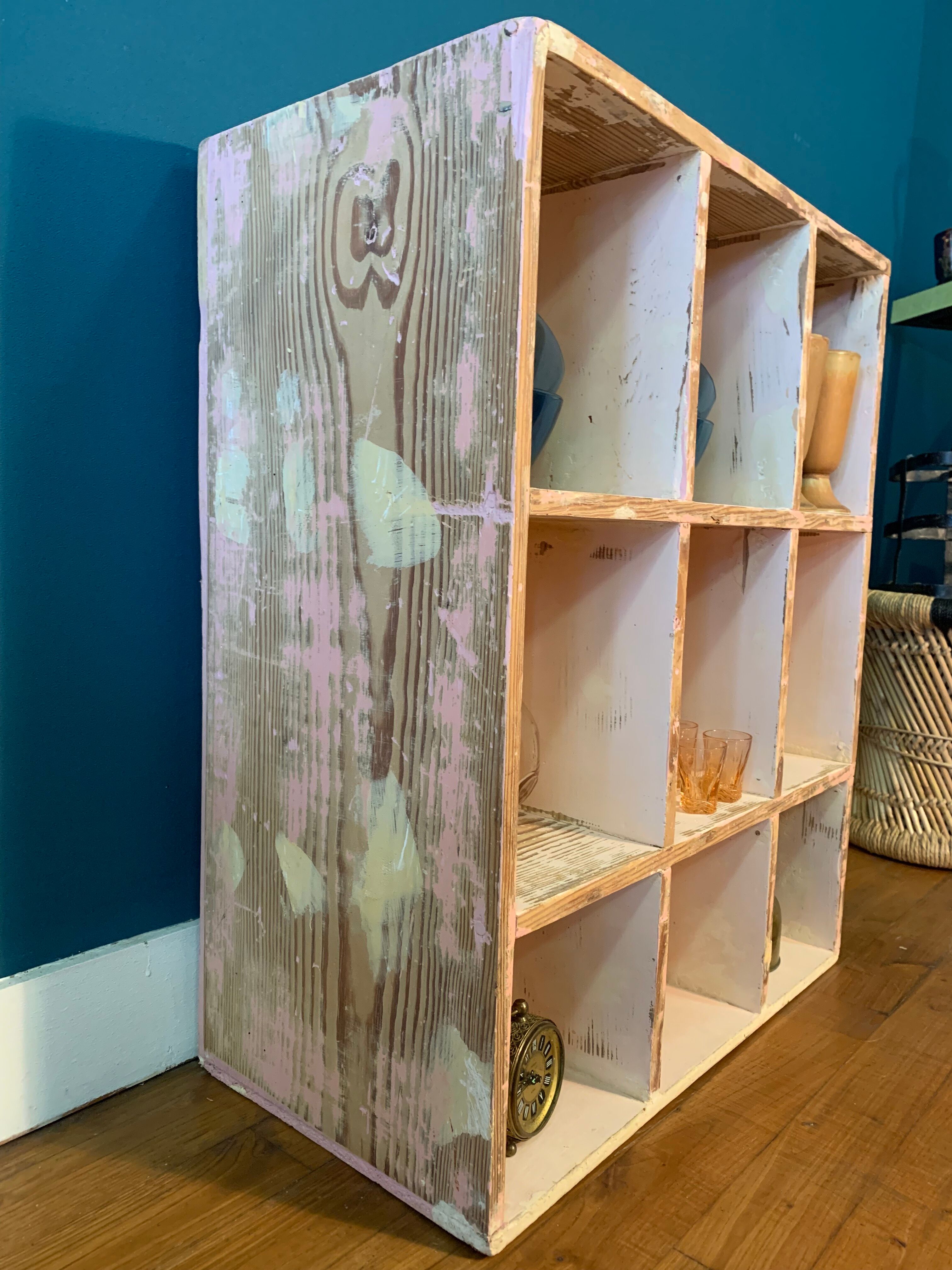 Wooden storage cabinet - 9 lockers