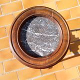 Wooden and marble side table