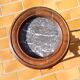 Wooden and marble side table