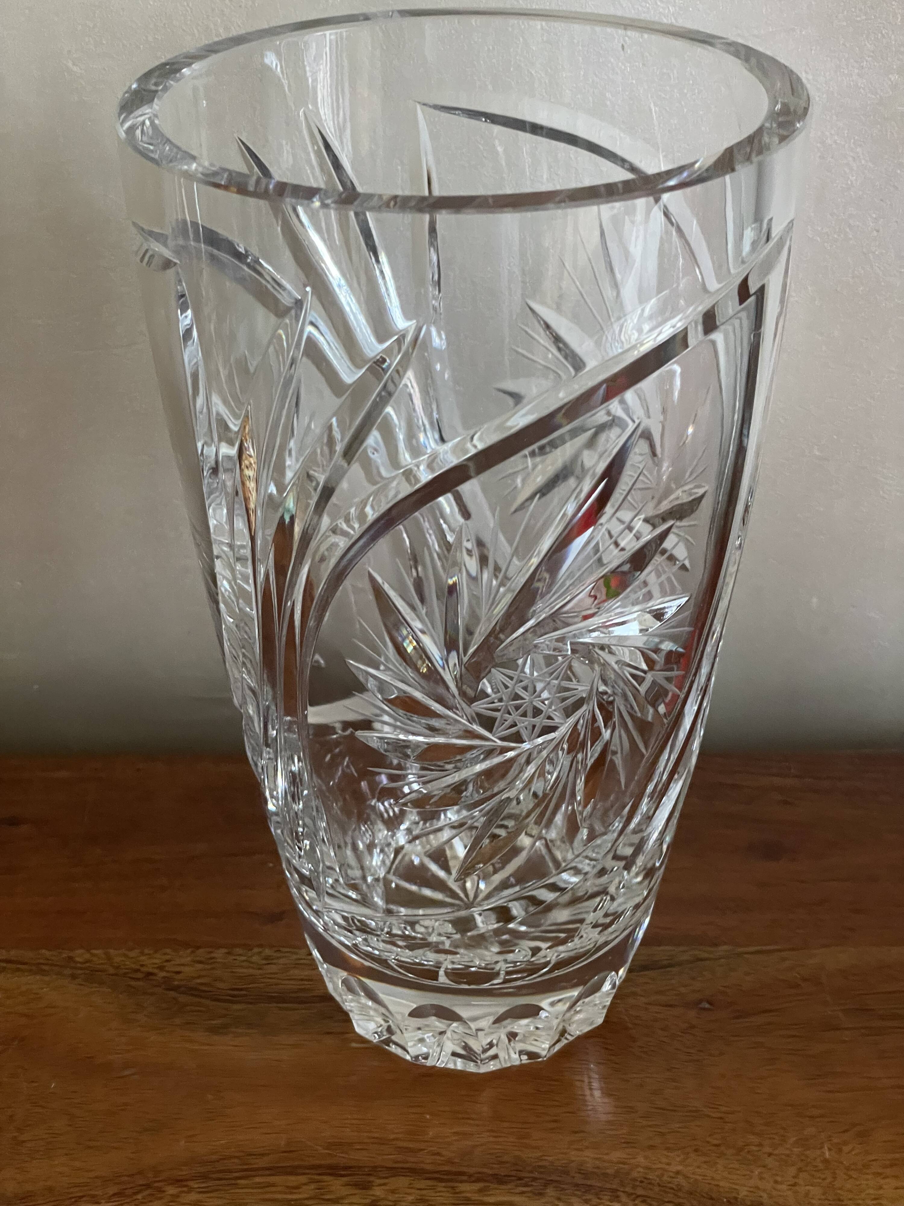 Large crystal vase
