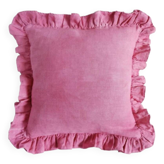 Coussin ruffle rose