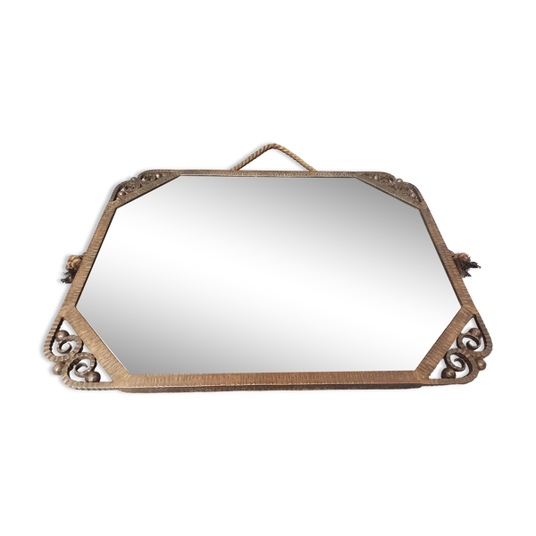 Miroir Art Déco 1930 en fer battu