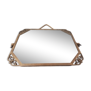 Art Deco mirror 1930 in beaten iron