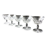 "Pyramid" crystal liquer glass designed by Fritz Kallenborg for Kosta Boda Sweden mid-century. Price