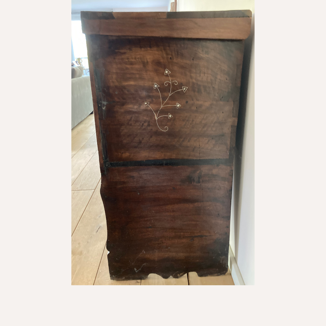 19th century Syrian, mother of pearl inlay marquetry wedding cabinet or chest