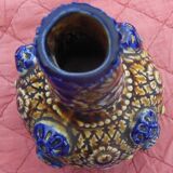 Antique english faience vase Alhambrian - relief decoration