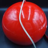 Rare vintage & designer red metal bouboule aluminor mood table lamp