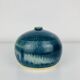 Vintage blue ceramic ball vase