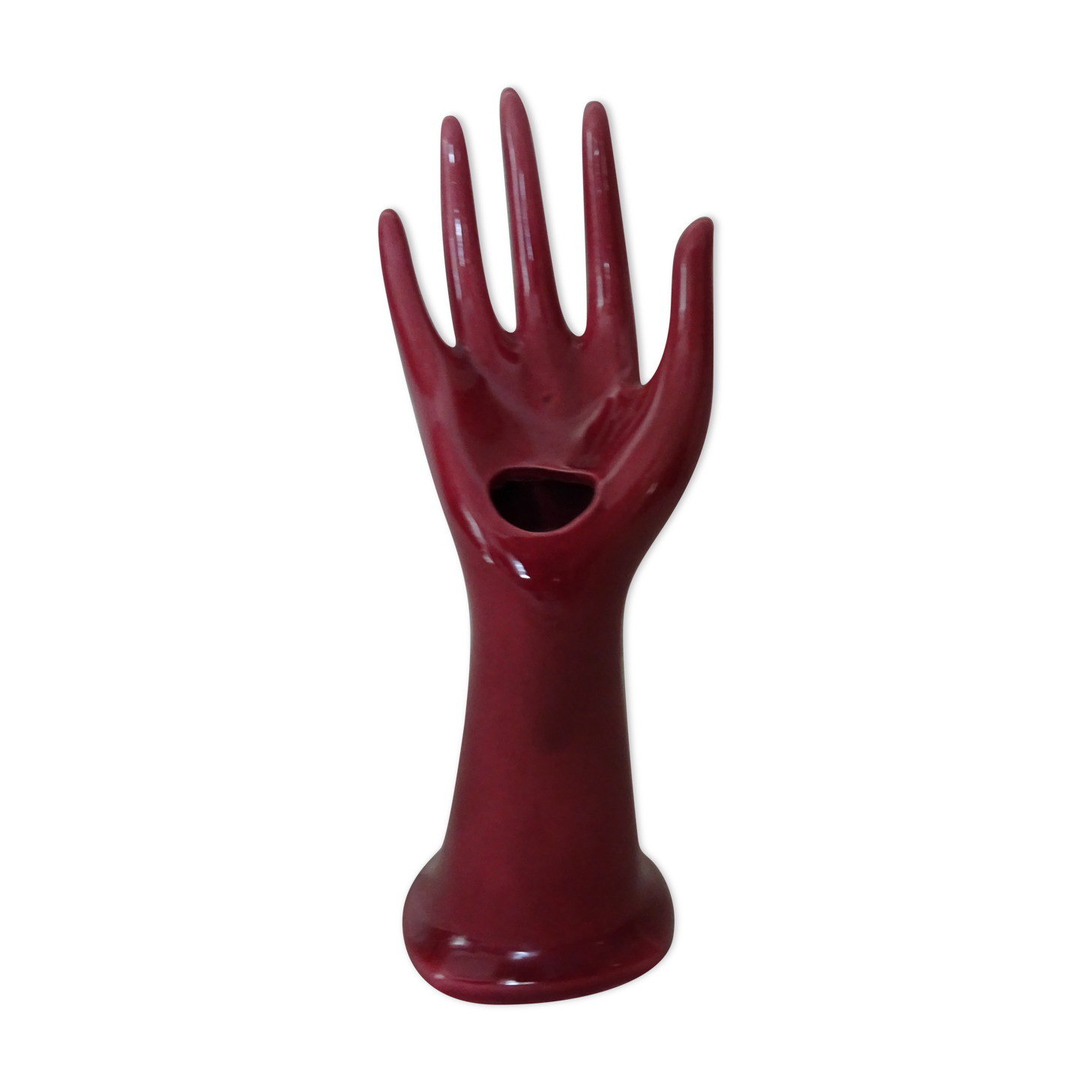 Hand ceramic fig tree color red burgundy