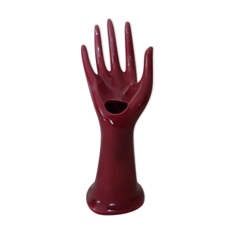 Hand ceramic fig tree color red burgundy
