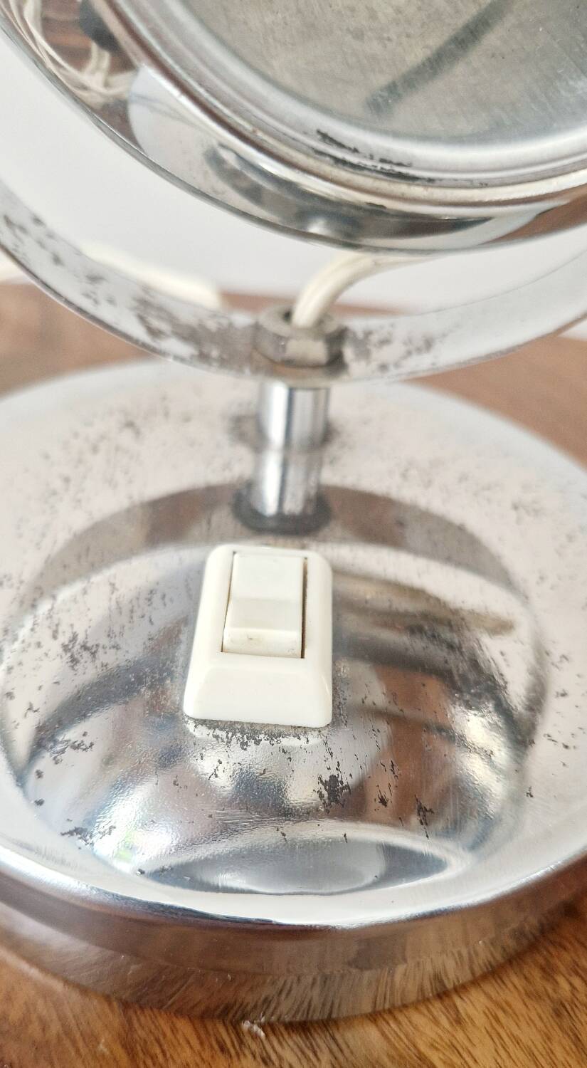 Pair of 1960s Space Age design chrome lamps