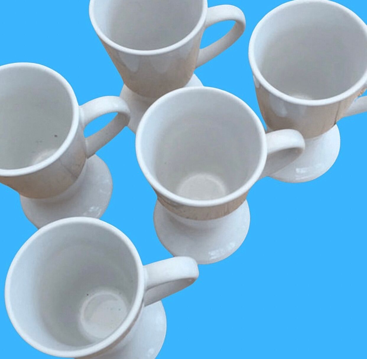 Set of 5 vintage white mazagrans