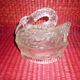 Swan-shaped glass butter dish