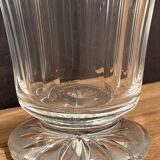 Vase on pedestal in cut crystal mid-twentieth century