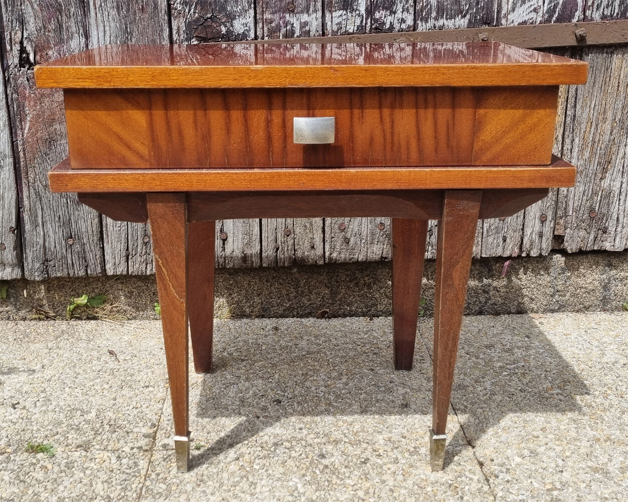 Varnished wood bedside table, 60