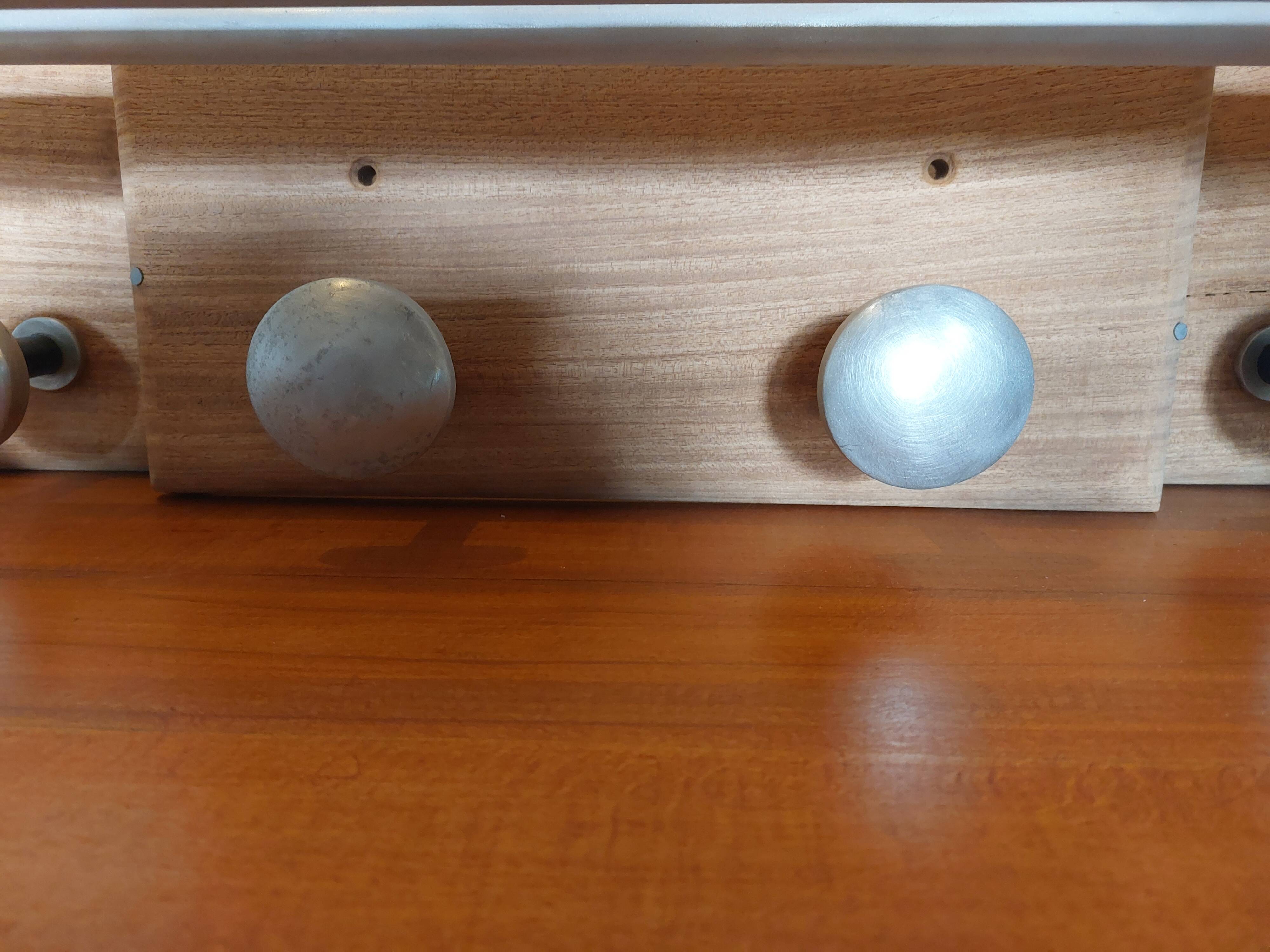 coat rack, sandblasted wooden and metal coat hooks