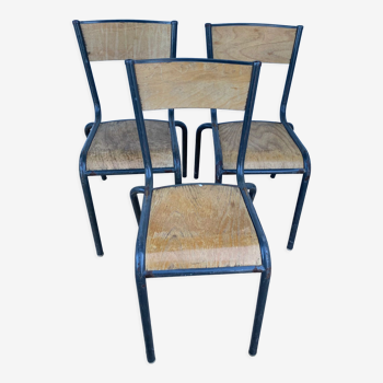 Trio de chaises d’écolier Mullca