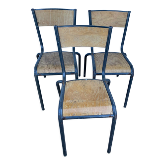 Trio of Mullca school chairs