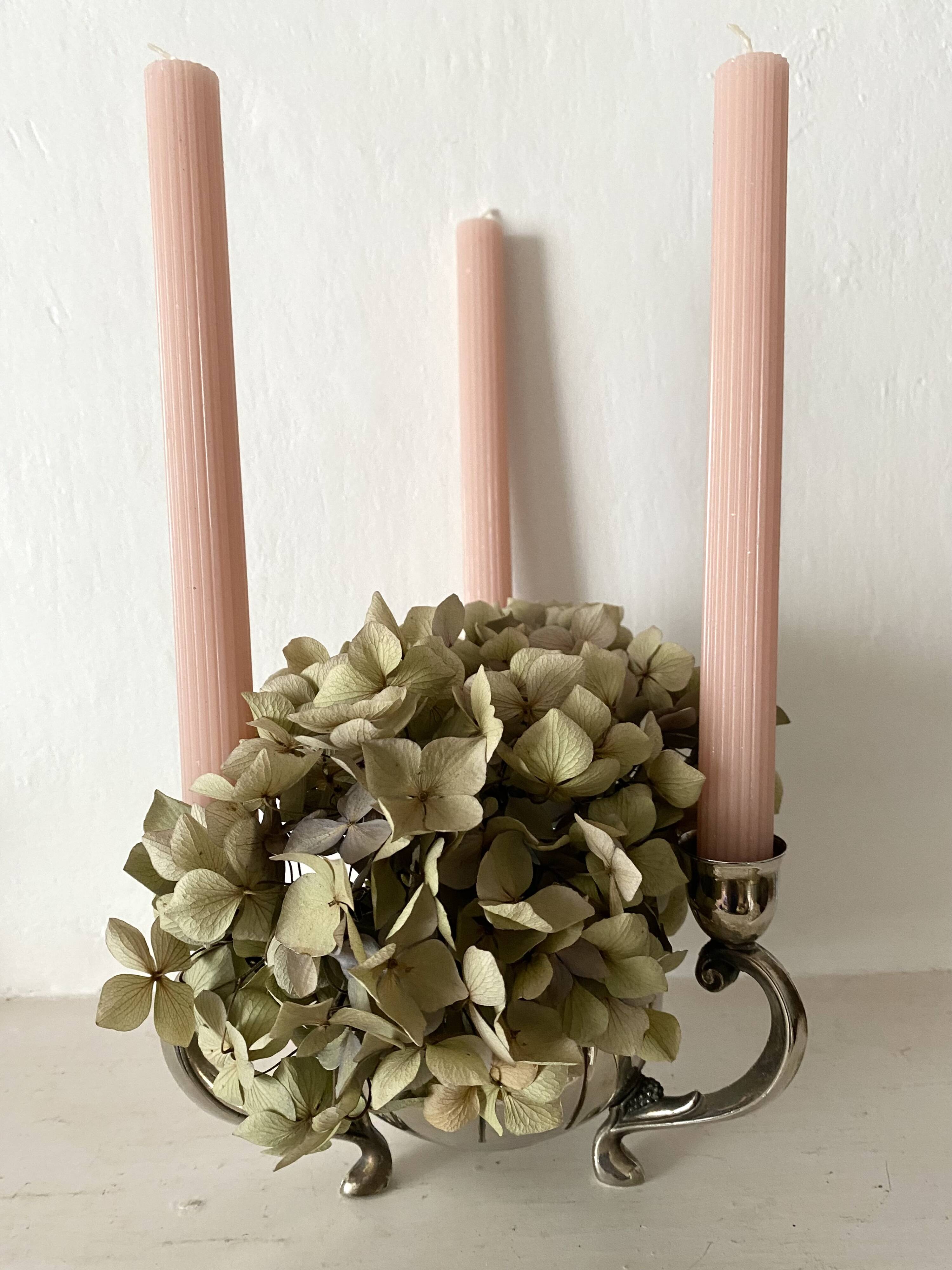 3-light candle holder and flower pick, 80s