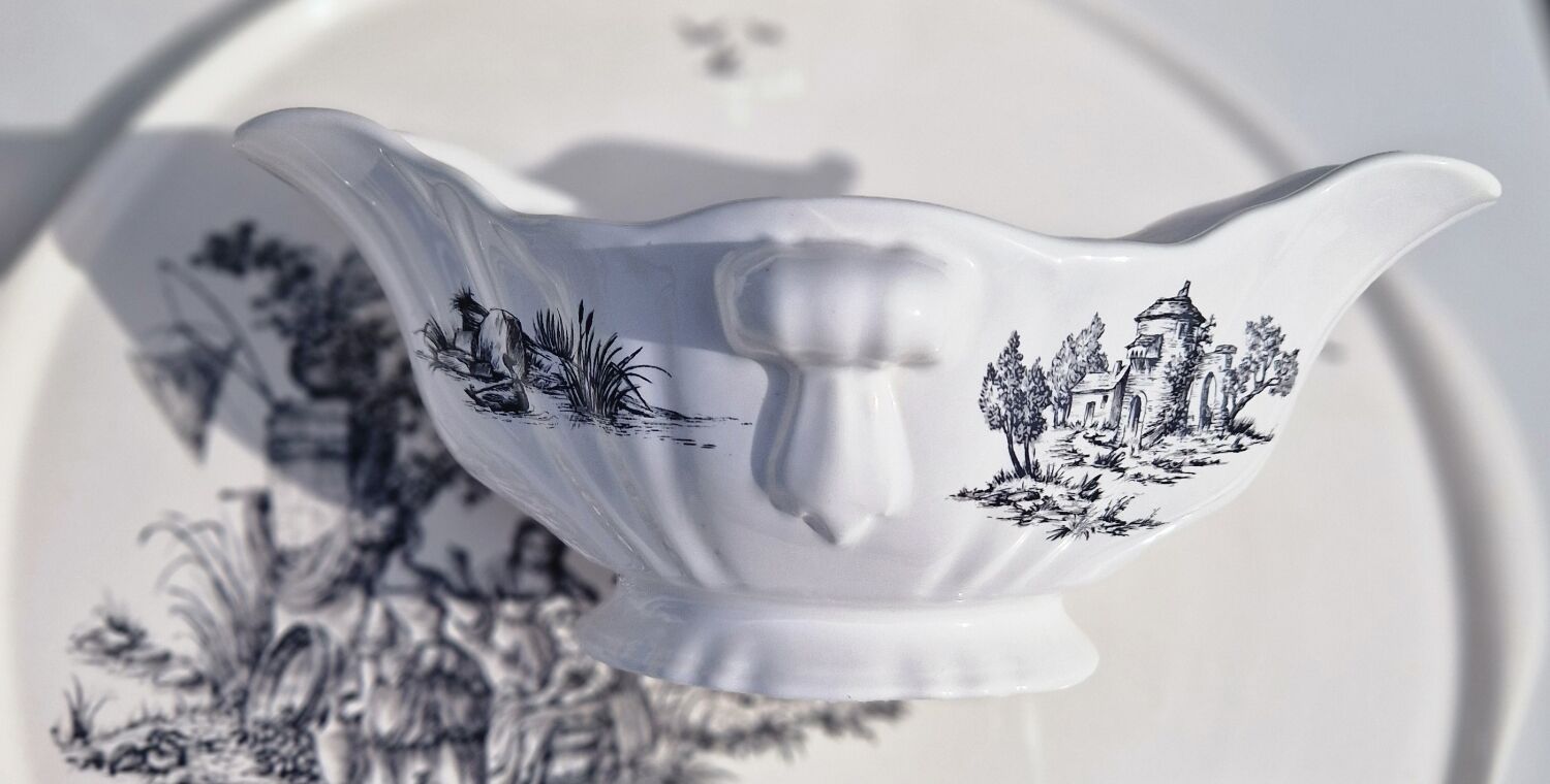 Salins earthenware table service model Chantal, 55 pieces.