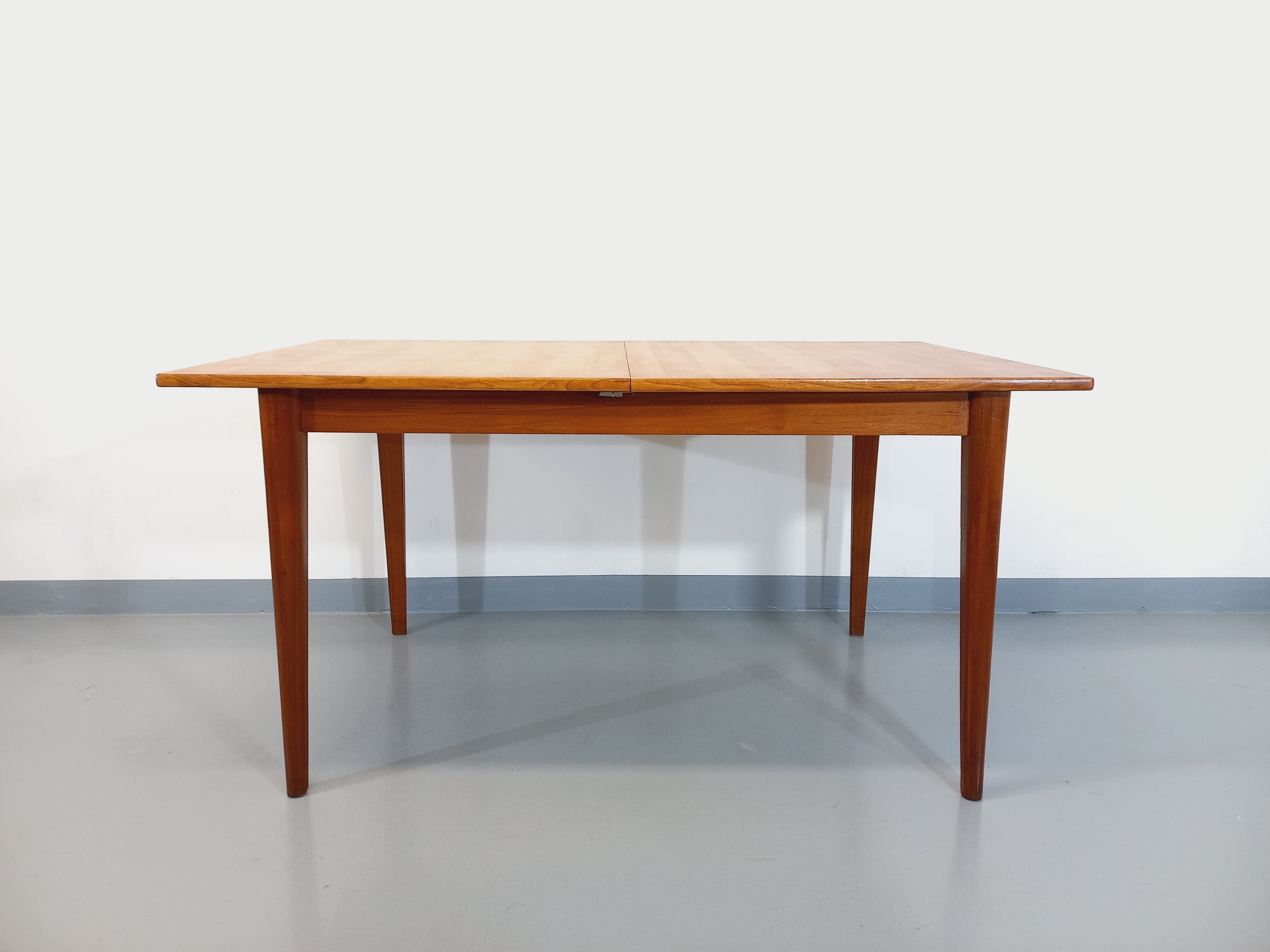 Vintage Scandinavian dining table from 50s 60s teak with extension