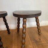 Paire tabourets de laitiers bas ancien