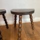 Paire tabourets de laitiers bas ancien