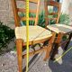 Pair of caned church chairs