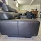 "Pulsation" canapé Roche Bobois, with headrests, black leather.